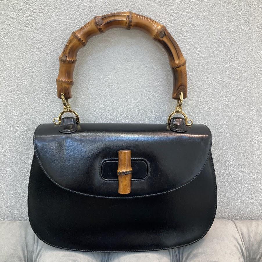 グッチ バンブー レザー 2way ハンドバッグ ショルダーバッグ