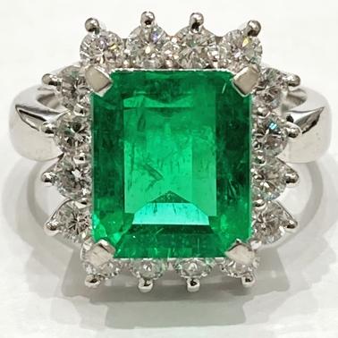 Pt900 プラチナリング エメラルド4.97ct