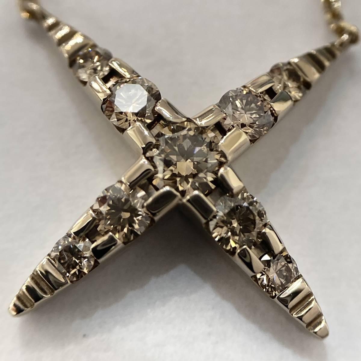 カシケイ K18 ブラウンダイヤモンド ネックレス