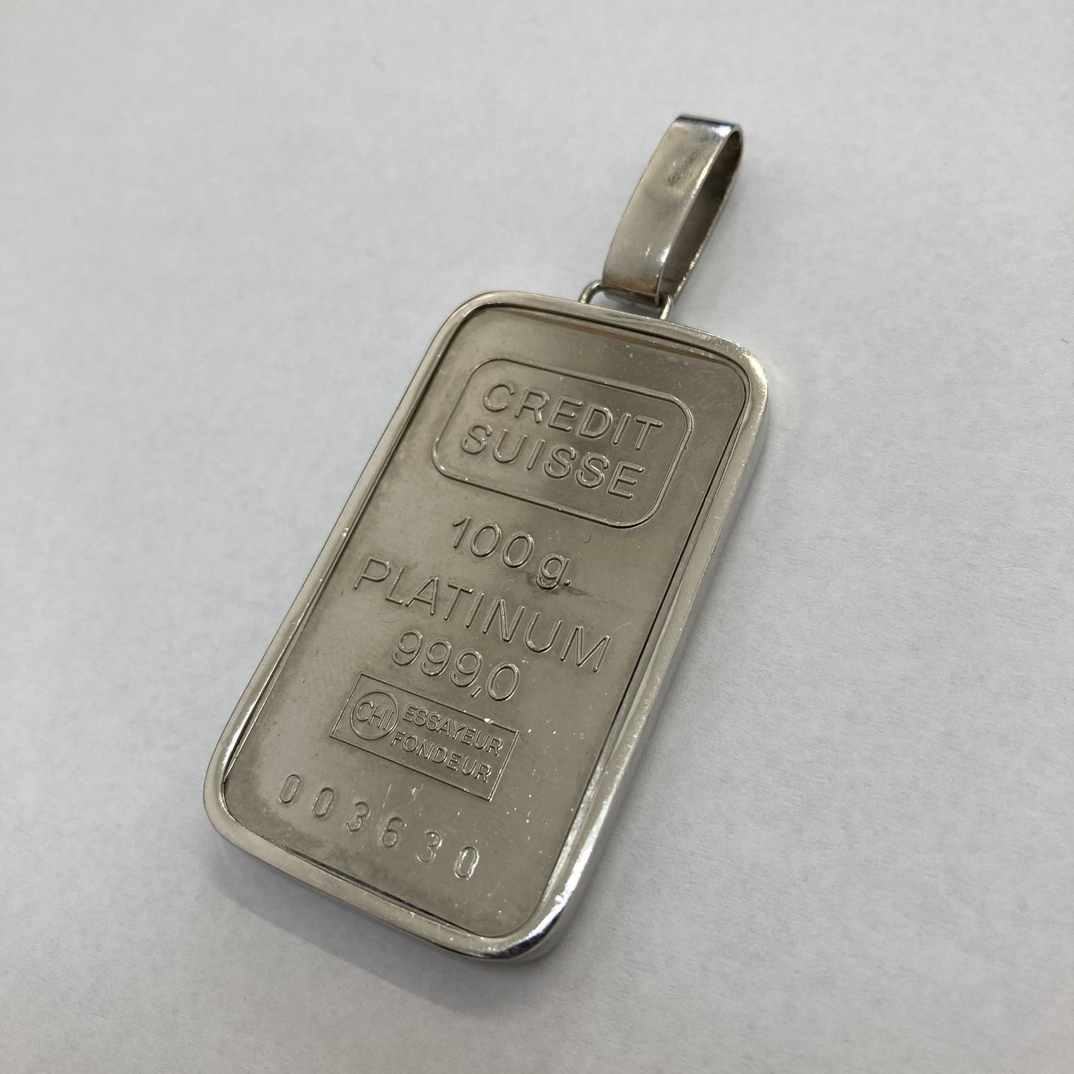 プラチナプレート999.0 100g Pt900枠9.01g