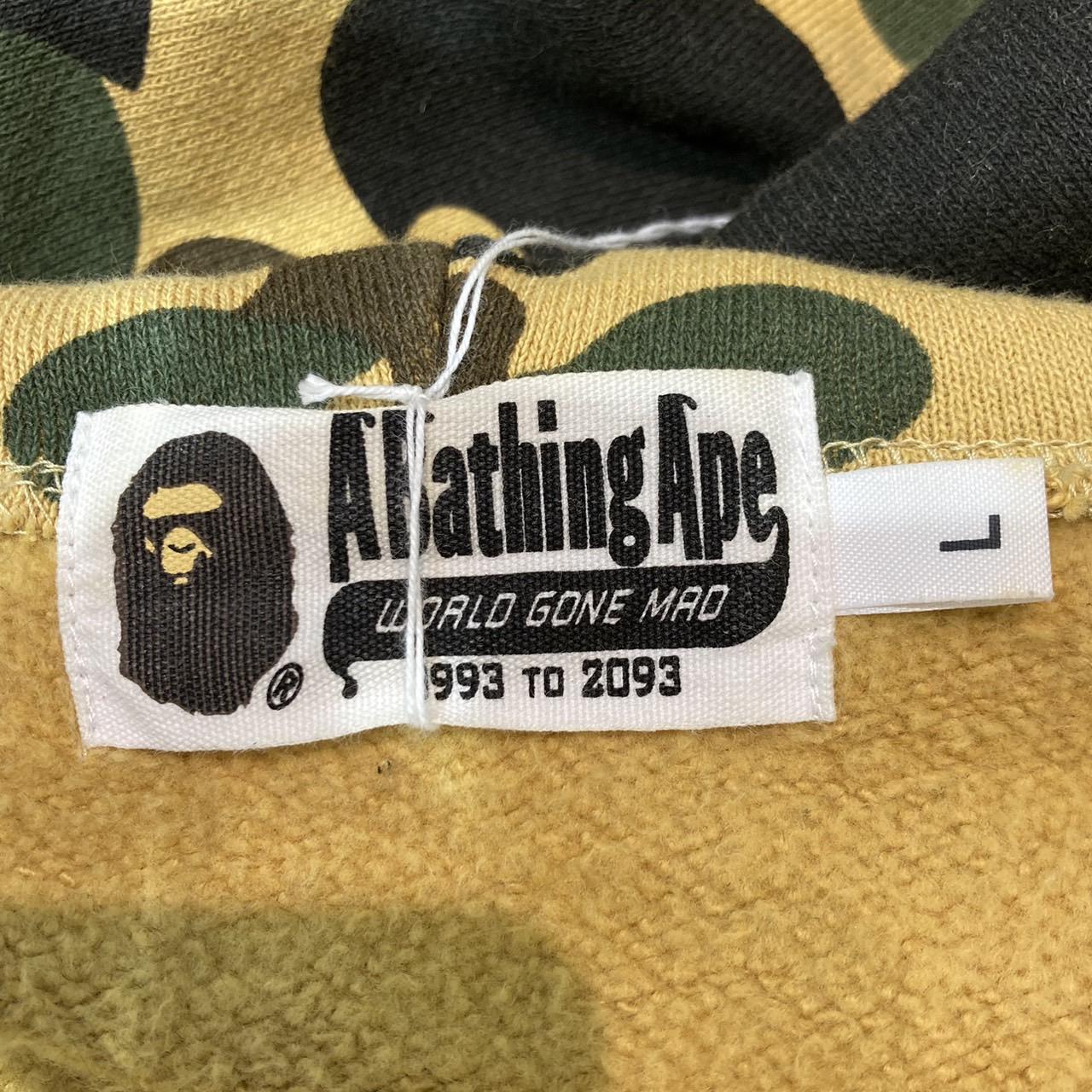 A BATHING APE エイプ SHARK 1ST CAMO FULL ZIP HOODIE イエローカモ 迷彩 シャーク ジップアップパーカー L