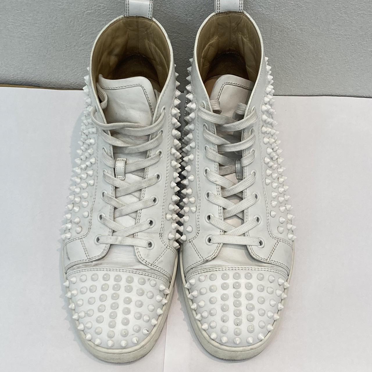  Christian Louboutin クリスチャンルブタン Louis Spikes ハイカットスニーカー スタッズ 43 1/2 ホワイト 