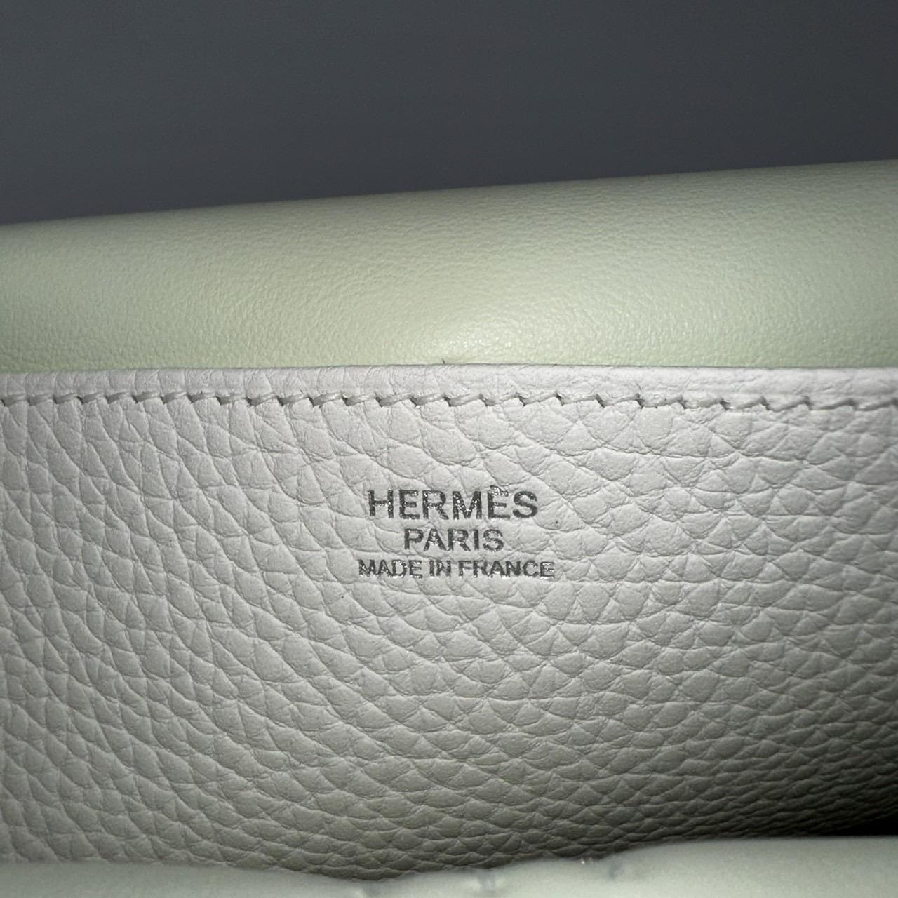 HERMES エルメス halzan アルザン25 ニューホワイト トリヨンクレマンス シルバー金具 B刻印 ハンドバッグ