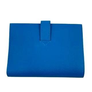 HERMES　エルメス Hパッサン コンパクトウォレット　ブルー　財布