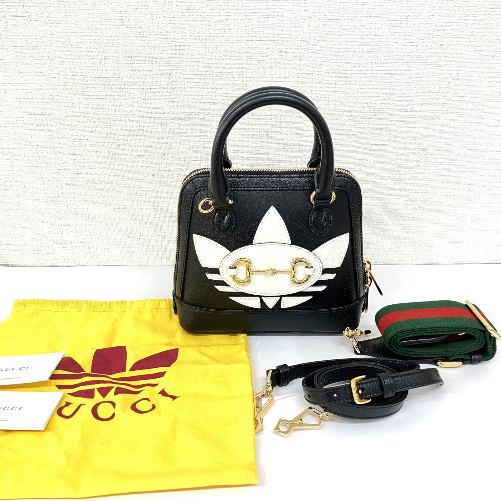 グッチ×アディダス ホースビット1955 レザー 2WAYハンドバッグ