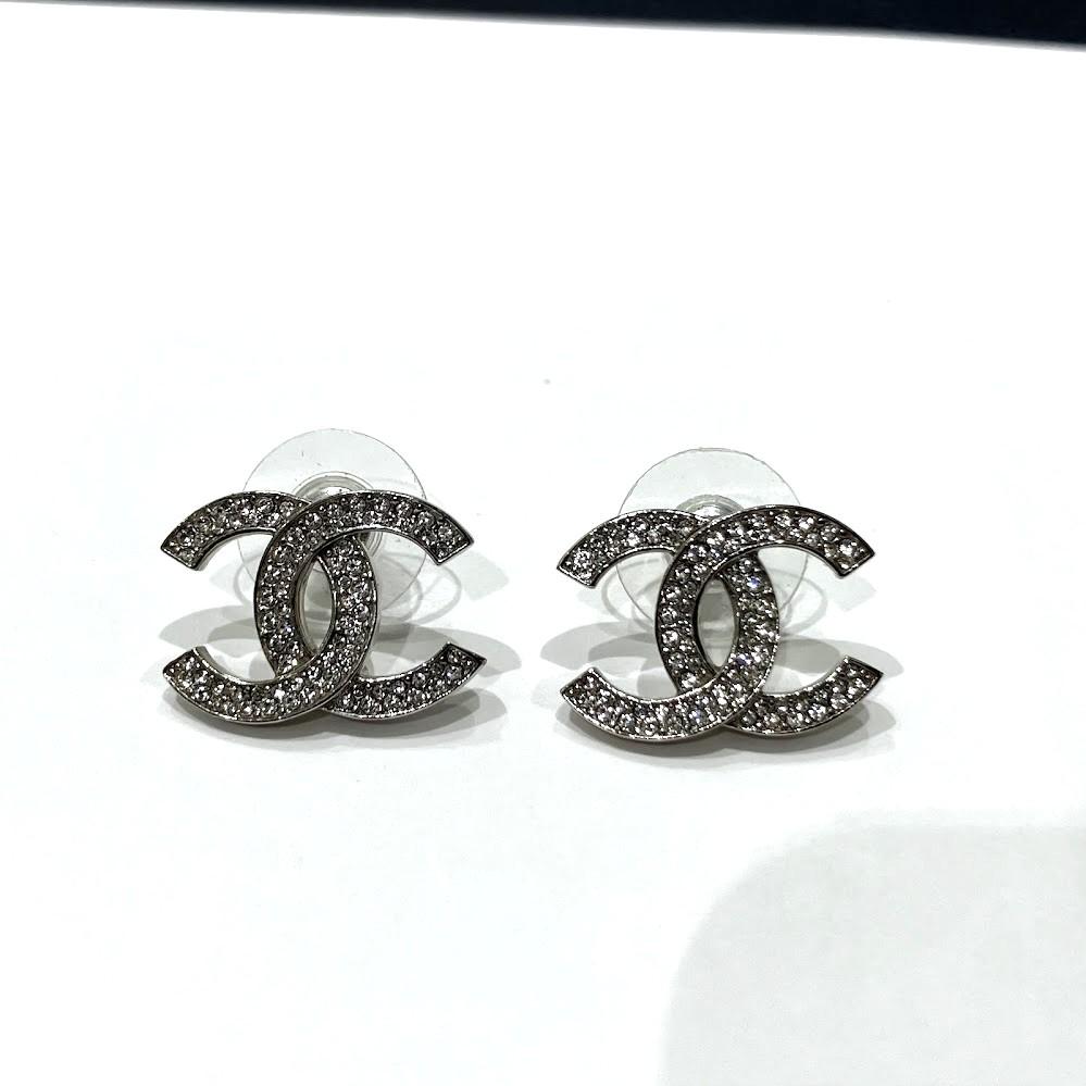 CHANEL　シャネル　ココマーク　ラインストーン　ピアス