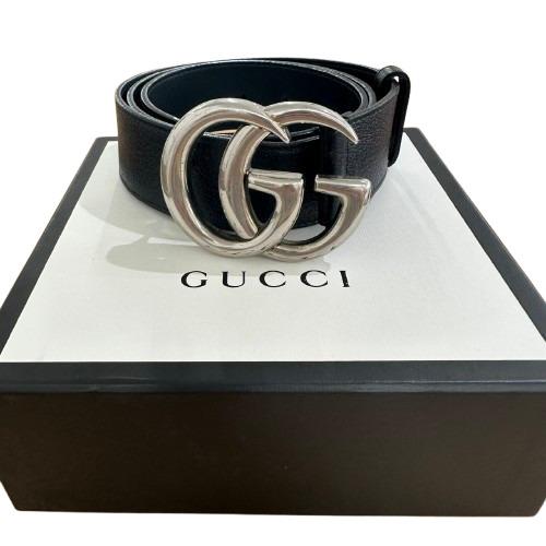 GUCCI　ベルト　406831　Ggロゴバックルベルト　ブラック