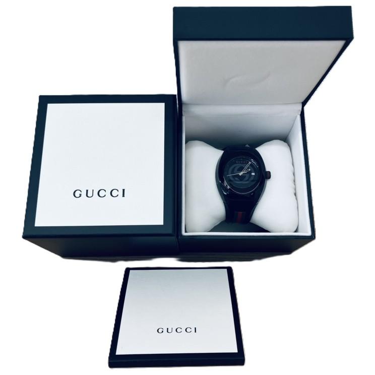 GUCCI グッチ シンク デイト 137.1 腕時計 黒文字盤 