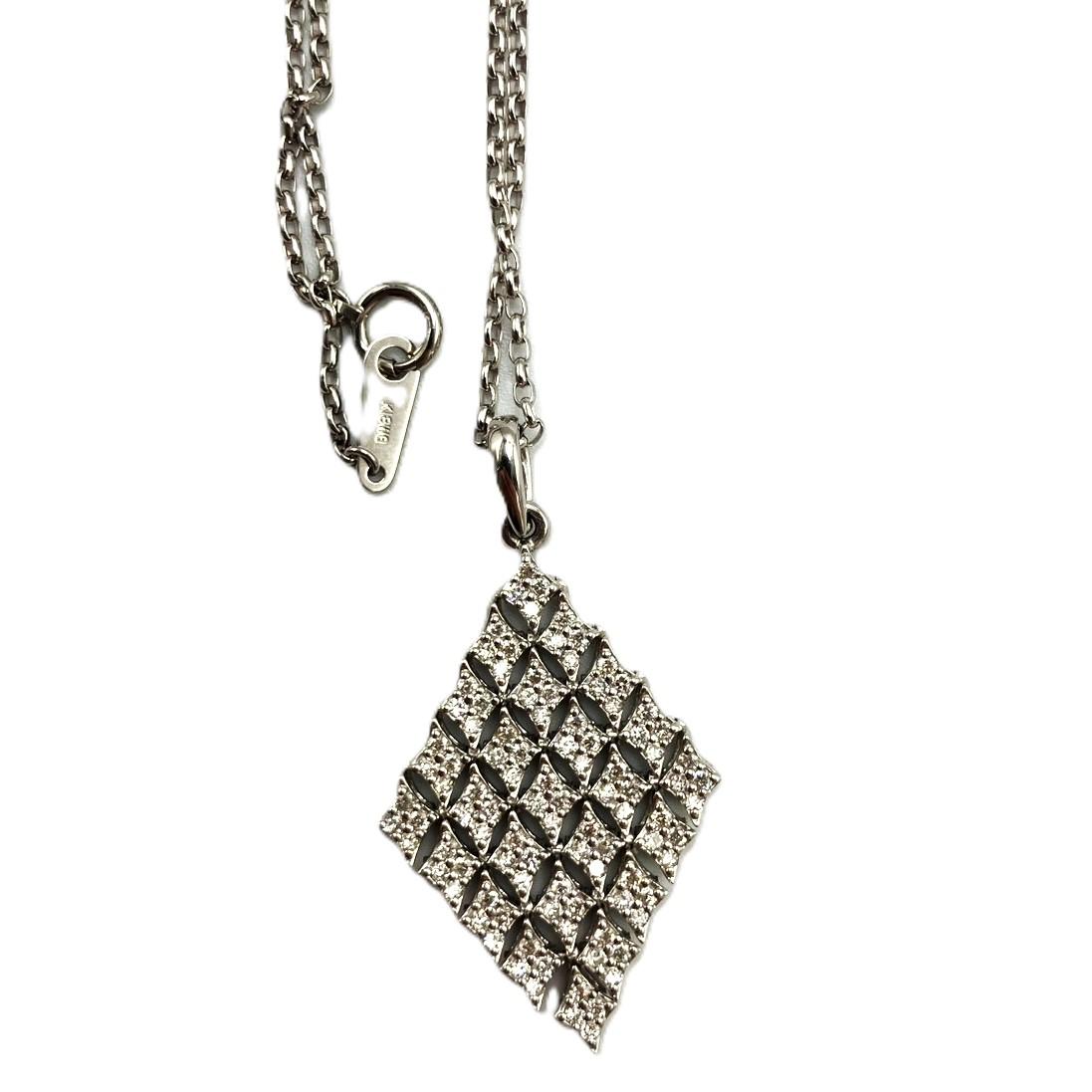 K18WG ダイヤペンダントネックレス D0.92ct 9.5g