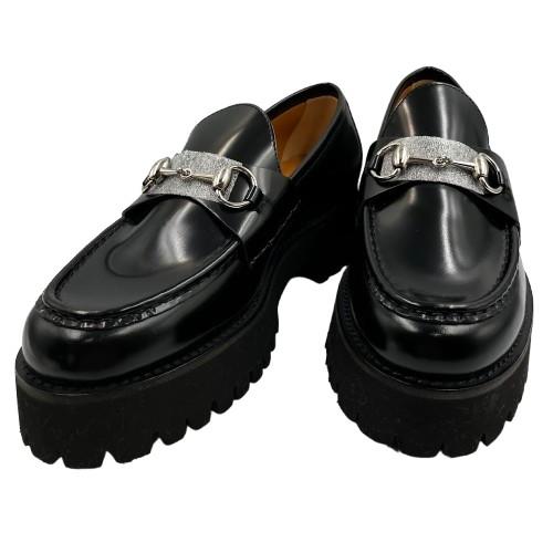 グッチ 764211 ガラスレザー ホースビットローファー シューズ