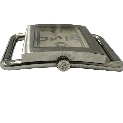 HERMES エルメス バレニア BA1.210 スクエアケース デイト付き クオーツ シルバー文字盤