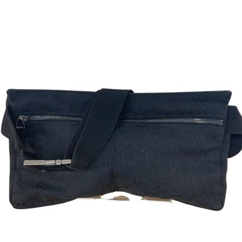 GUCCI グッチ ウエストポーチ バッグ GGキャンバス 28566ブラック