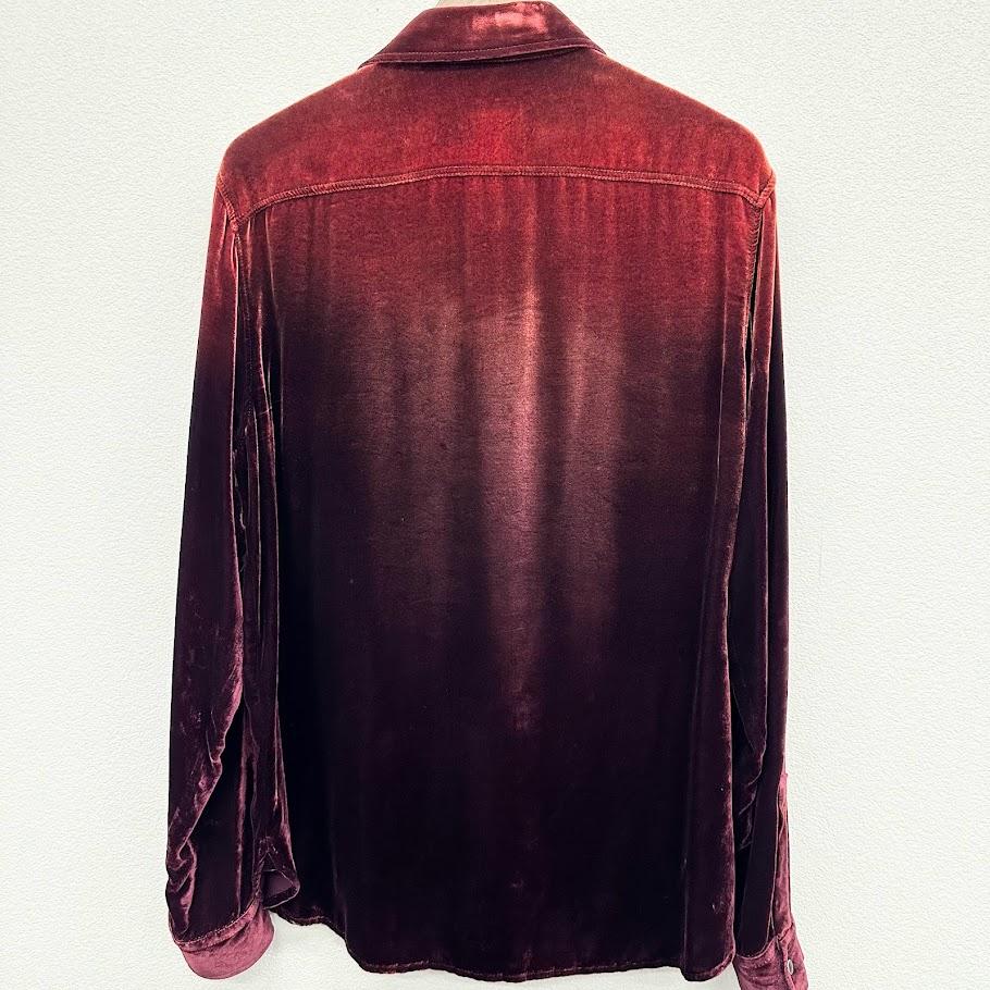 SAINT LAURENT ベロアベルベットウエスタンブリーチシャツ