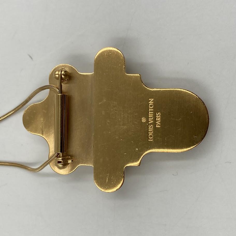 LOUIS VUITTON ルイ・ヴィトン LVロゴ ロックモチーフ ネックレス ゴールドカラー