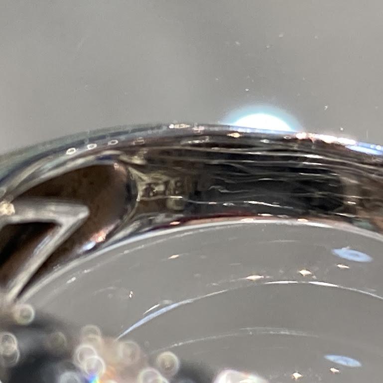 K18 WG　ブラックダイヤリング　1.62ct　0.14ct　0.54ct　5.55g