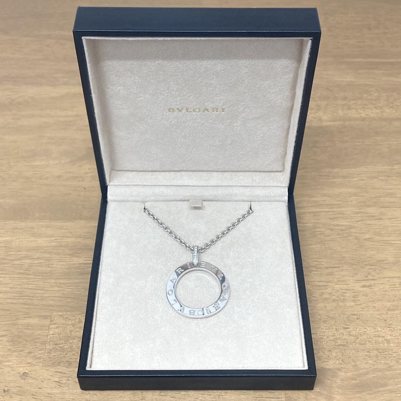 BVLGARI K18WG　ブルガリブルガリ ソートワール ダイヤモンド ネックレス
