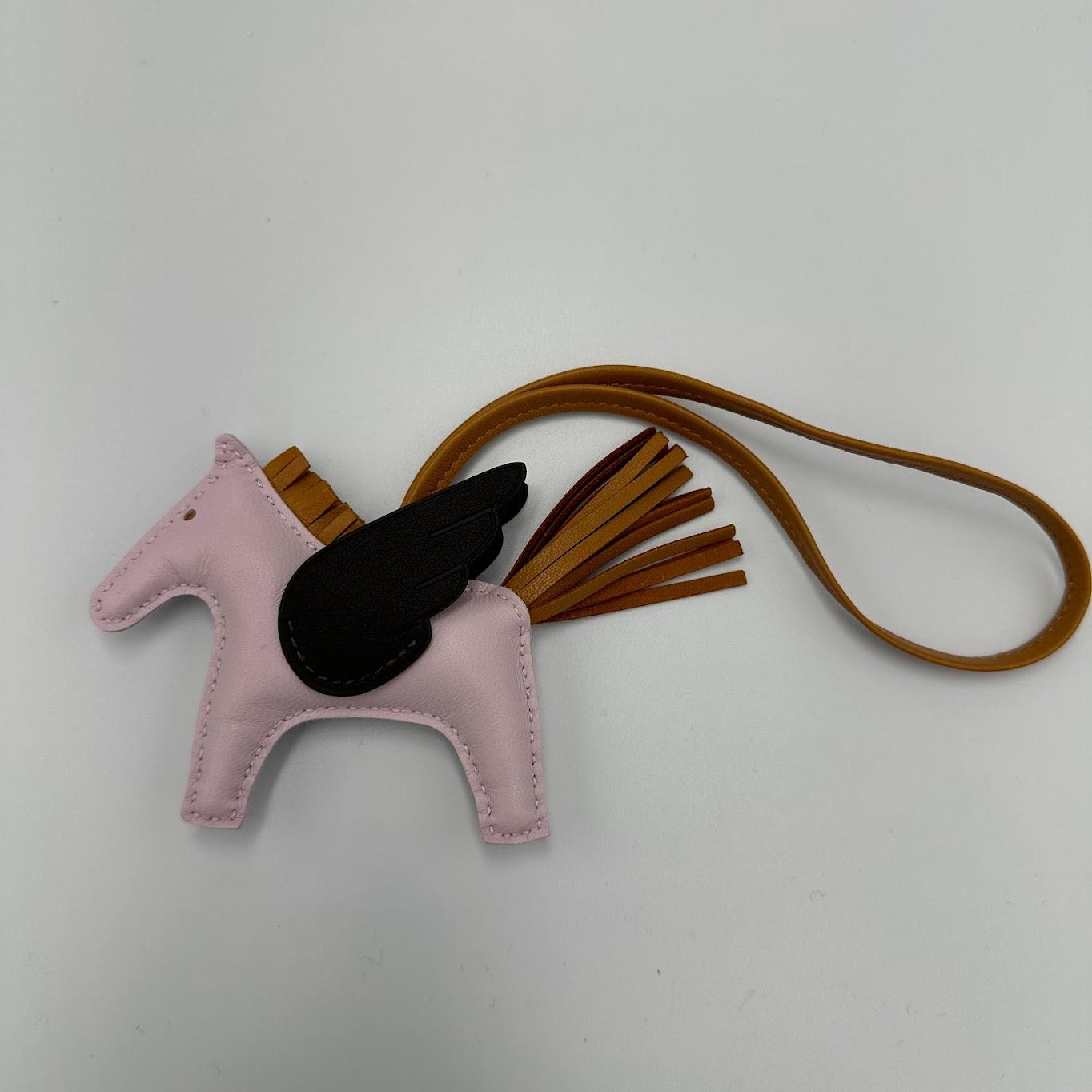 HERMES エルメス バッグチャーム ロデオ ペガサス PM モーヴペール×ルージュセリエ×セサミ アニューミロ
