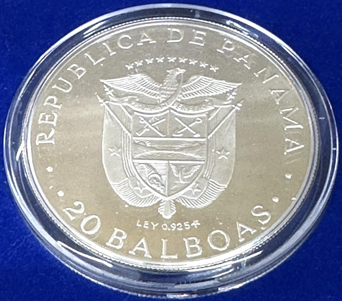 パナマ 1975年 シモン・ボリバール像 20バルボア銀貨 129g SV925