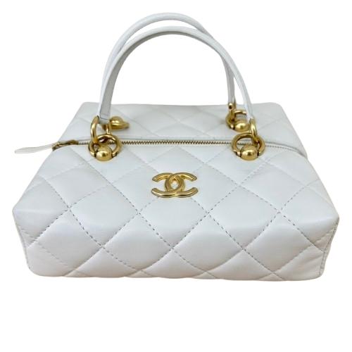 CHANEL シャネル 23AW スクエア型トップハンドル チェーンショルダーバッグ