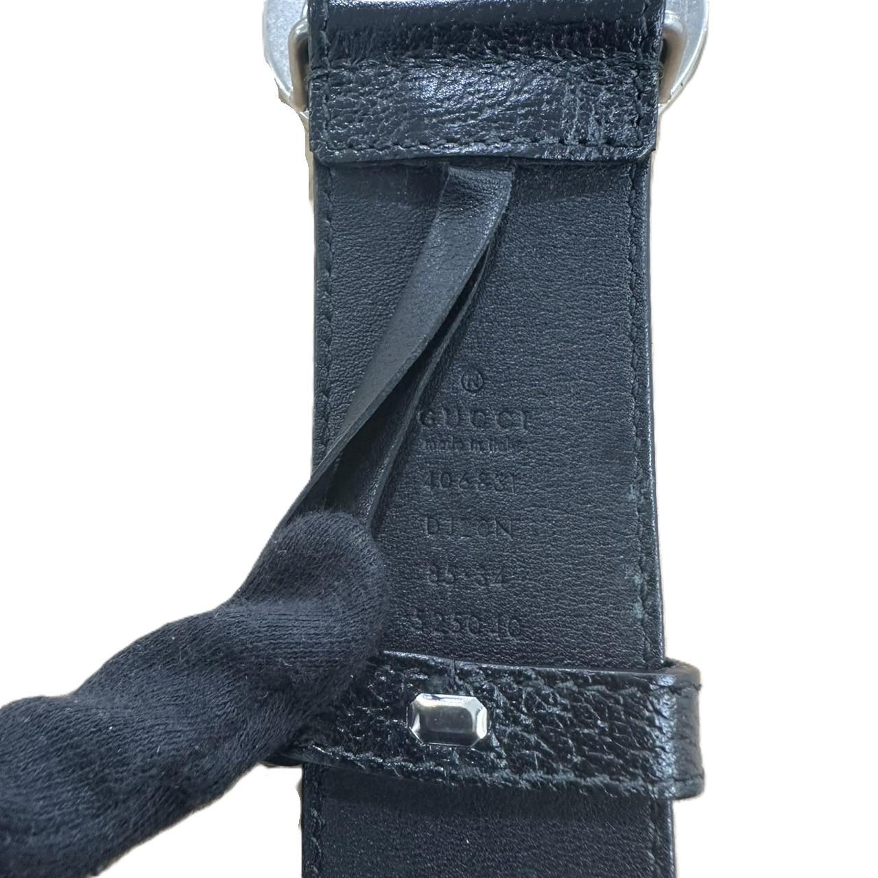 GUCCI　ベルト　406831　Ggロゴバックルベルト　ブラック