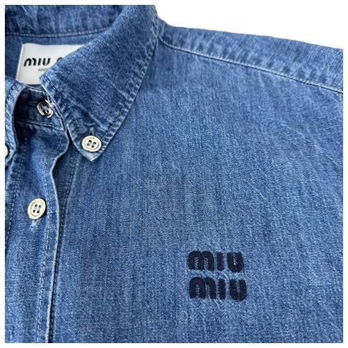 miu miu ミュウミュウ 半袖デニムシャツ 38サイズ レディース