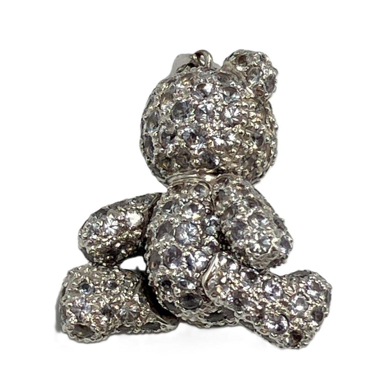 K18WG 　サファイヤ 9.65ct くま クマモチーフ　ペンダント　9.13ｇ