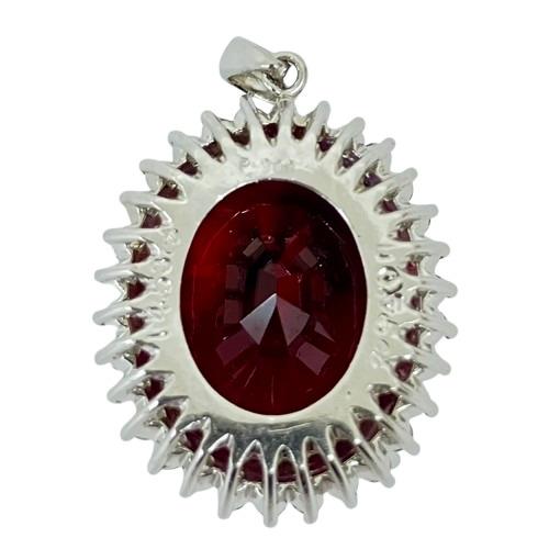 レッドトルマリン(ルベライト)14.53ct ダイヤモンド0.55ct プラチナ900 ネックレストップ