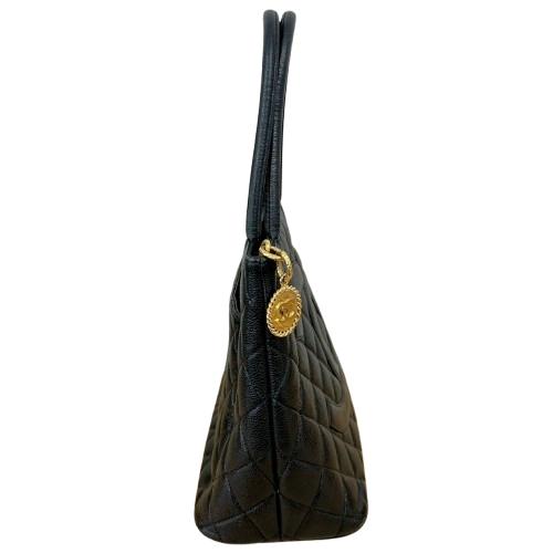 CHANEL シャネル マトラッセ 復刻トート キャビアスキン ゴールド金具