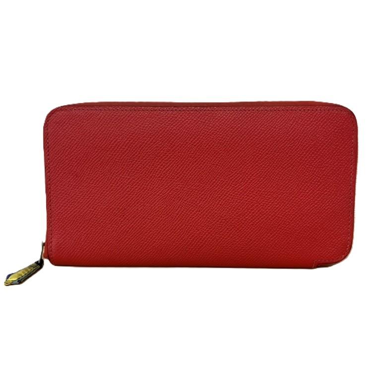 HERMES エルメス アザップシルクイン 長財布 レッド