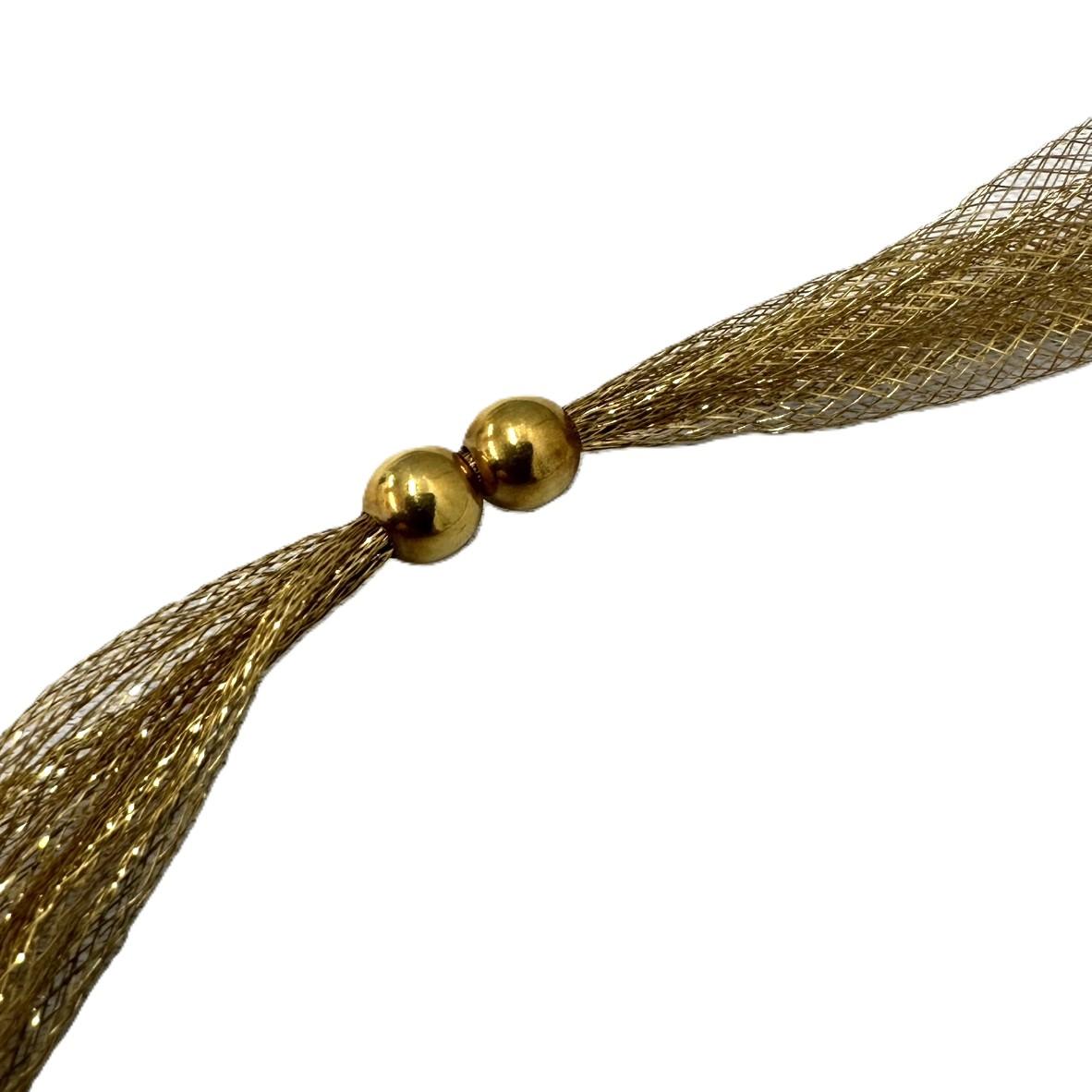 K18 デザインネックレス メッシュチェーン