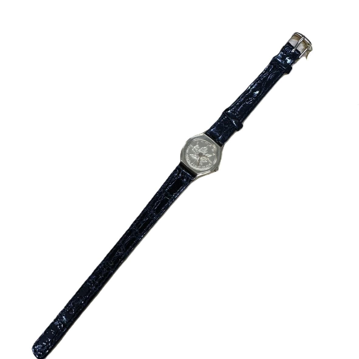 GOLD Coin WATCH メイプルリーフ金貨文字盤ウォッチ 1/10oz K18 K24
