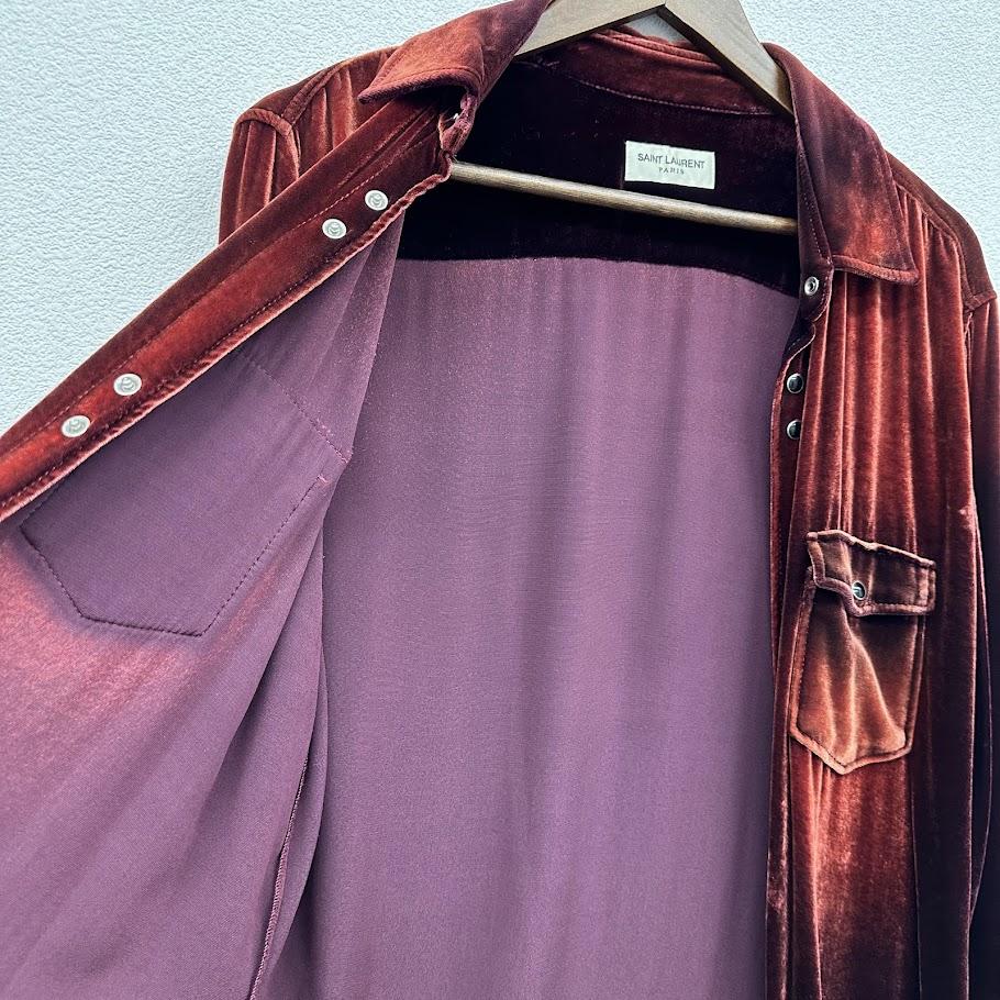 SAINT LAURENT ベロアベルベットウエスタンブリーチシャツ