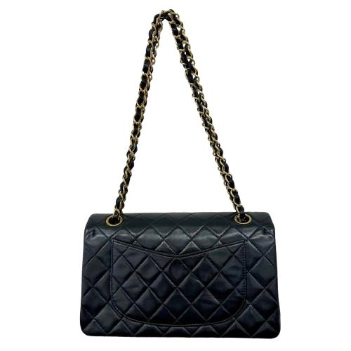 CHANEL シャネル マトラッセ23 ラムスキン Wフラップ チェーンショルダーバッグ ブラック レザー