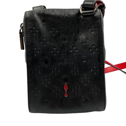 クリスチャンルブタン レザー ショルダーバッグ ブラックレッド