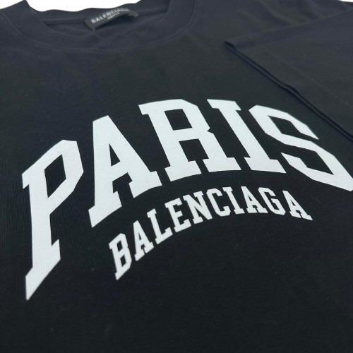 BALENCIAGA バレンシアガ 686589 ロゴプリント 半袖Tシャツ ブラック 2 サイズ メンズ レディース